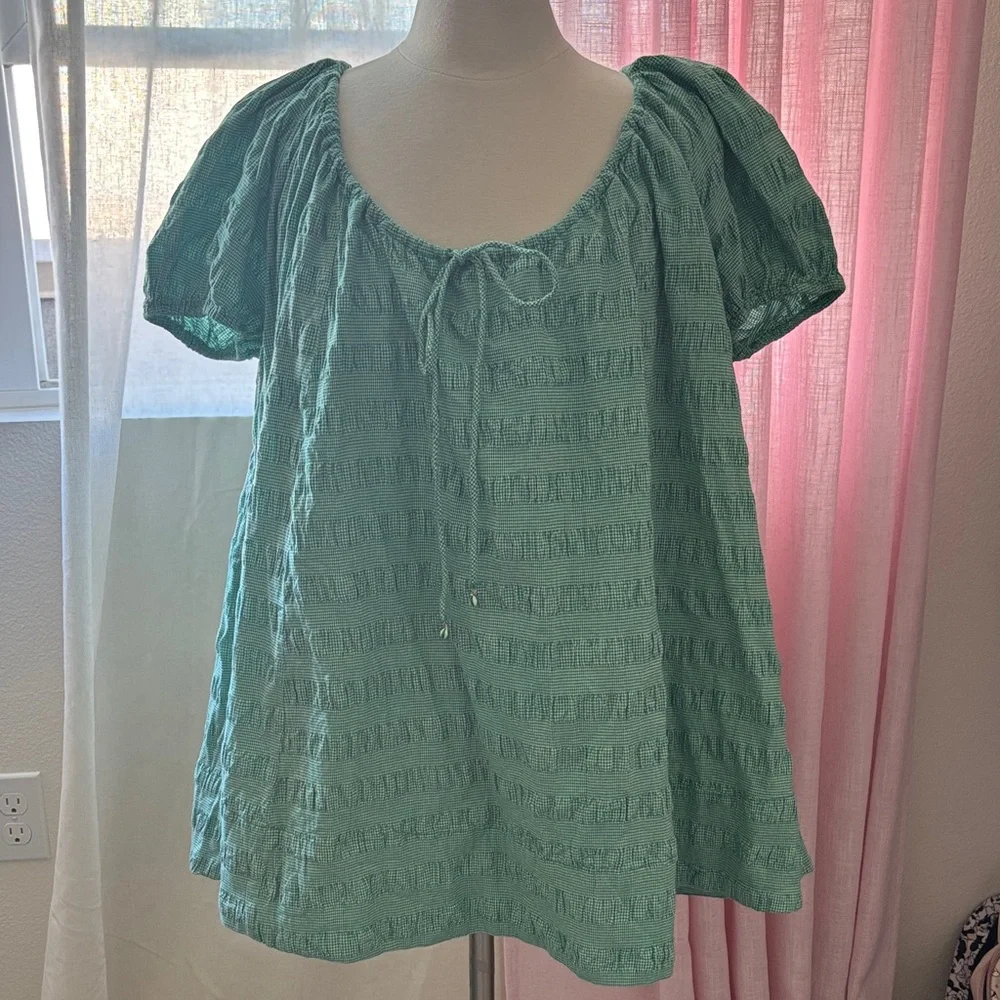 Anthropologie Maeve Gingham mini swing dress - Picture 3 of 7